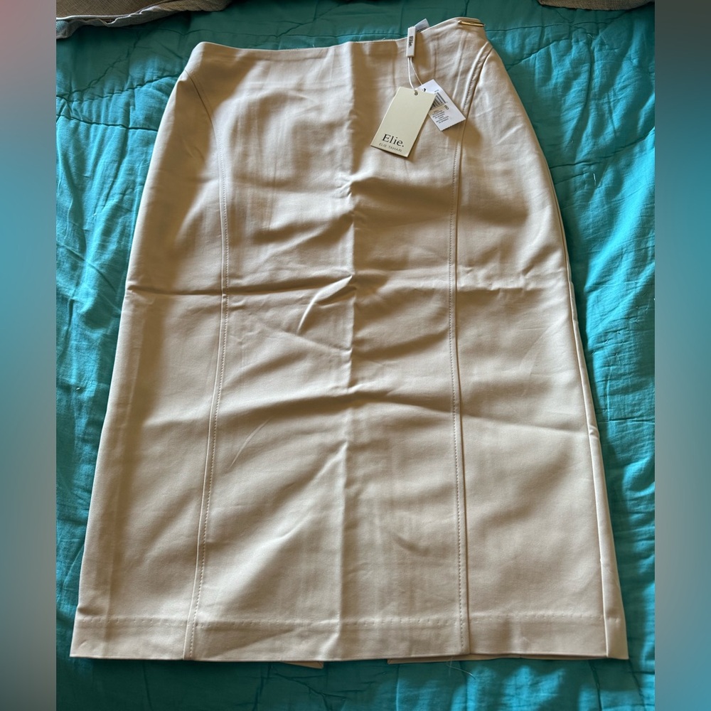 Elie Tahari  Women's Beige Pencil Skirt
